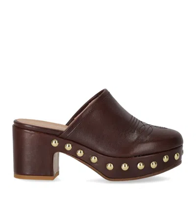Duccio Del Duca Brown Heeled Clog In Brown