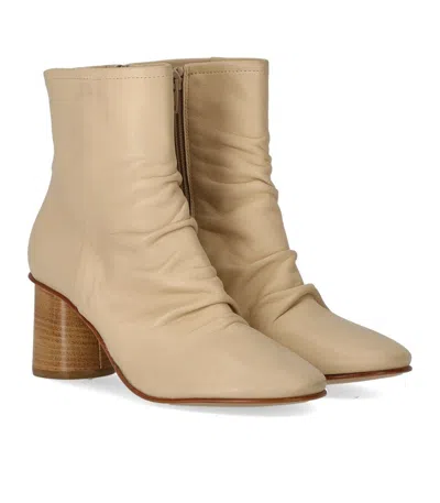 Elena Iachi Charme Ecrú Heeled Ankle Boot In Beige
