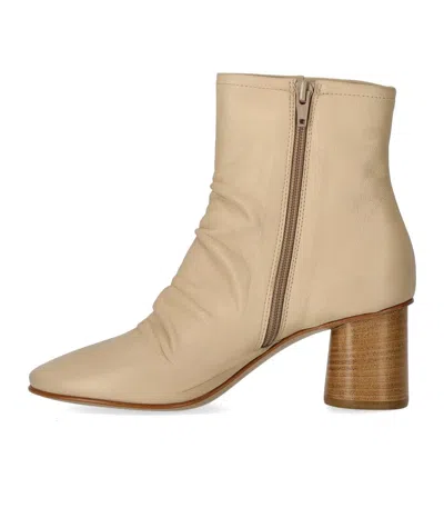 Elena Iachi Charme Ecrú Heeled Ankle Boot In Beige