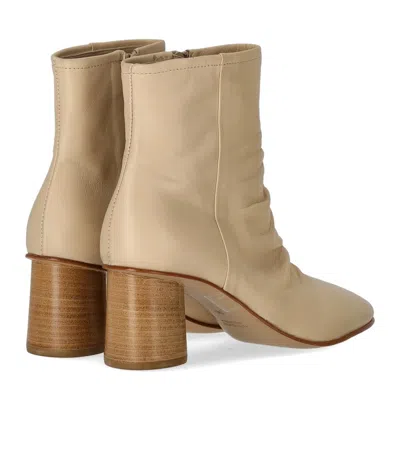 Elena Iachi Charme Ecrú Heeled Ankle Boot In Beige