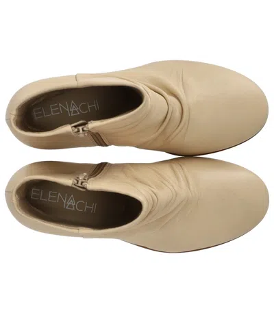 Elena Iachi Charme Ecrú Heeled Ankle Boot In Beige