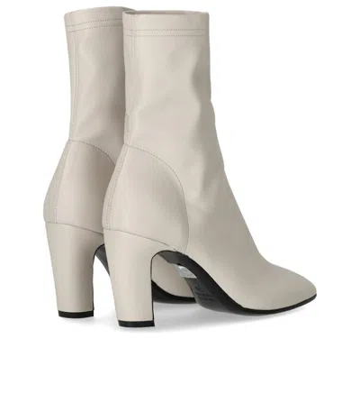 Strategia Zhaira White Heeled Ankle Boot In White