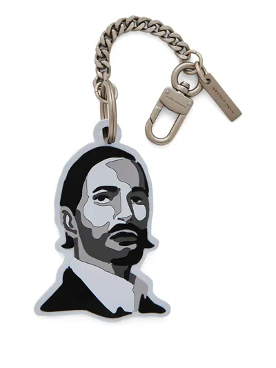 Marc Jacobs Face Charm Keyholder Chain Detail In Gold
