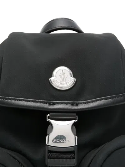 Moncler Functional Polyester Backpack With Multiple Pockets In Black