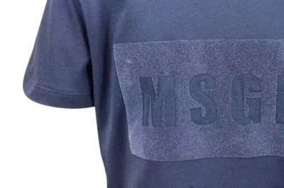 Msgm Logo T-shirt In Blue In Blu