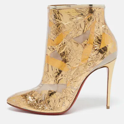 Pre-owned Christian Louboutin Transparent Pvc Booty Ankle Length Boots Size 39