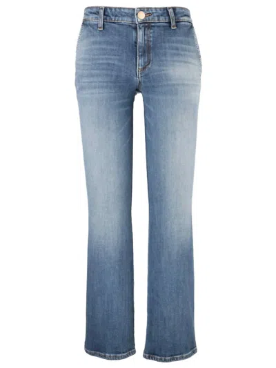 Kut From The Kloth Kelsey Mid Rise Ankle Flare Regular Hem Slash Pkt In Dark Base Wash In Multi