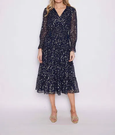 Sail To Sable Smocked Waist Midi Dress In Navy In Blue