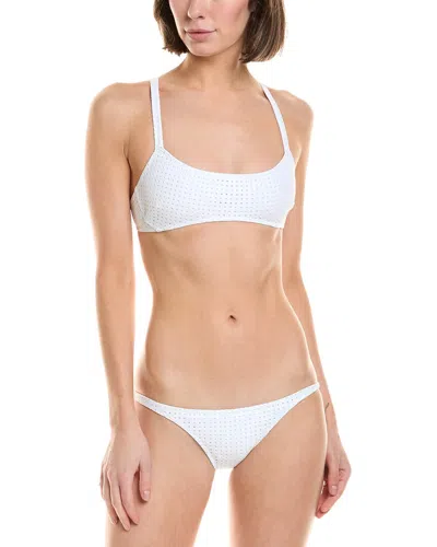 Lisa Marie Fernandez Button Detail Two-piece Bikini In Blue