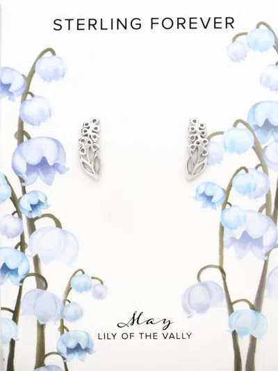 Sterling Forever Sterling Silver Birth Flower Earring Studs - May In Silver