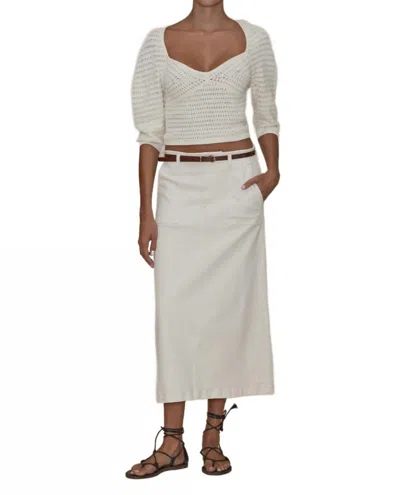 Le Jean Jocelyn Midi Skirt In Bone In Beige