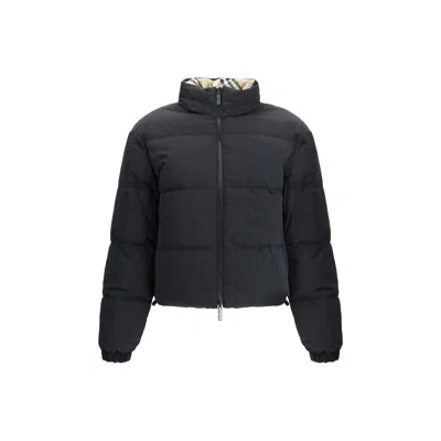 Burberry Woman Printed Nylon Reversible Down Jacket In Multicolor