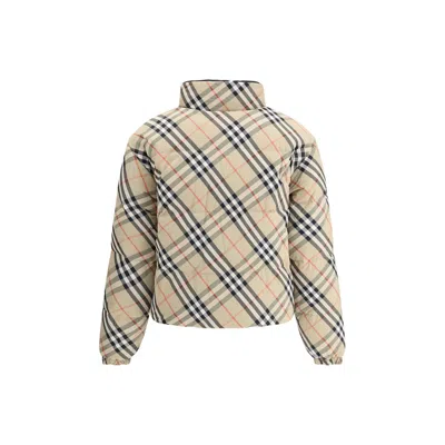 Burberry Woman Printed Nylon Reversible Down Jacket In Multicolor