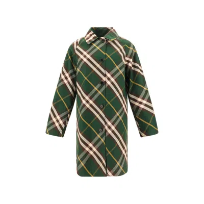 Burberry Reversible Gabardine Overcoat Long Sleeves In Multi
