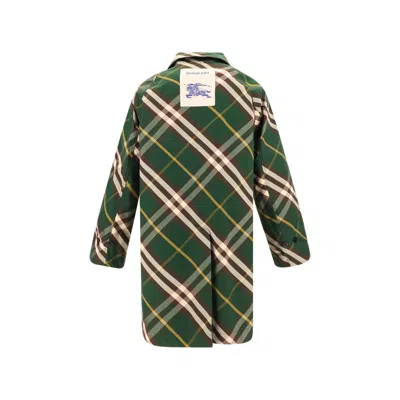 Burberry Reversible Gabardine Overcoat Long Sleeves In Multi