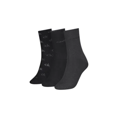 Calvin Klein Black Cotton Tights & Women's Sock In Black