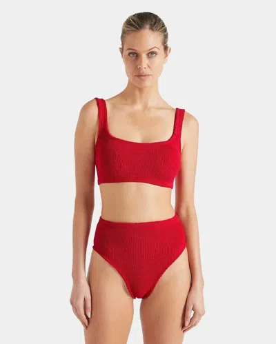 Hunza G Patricia Seersucker Bikini In Red