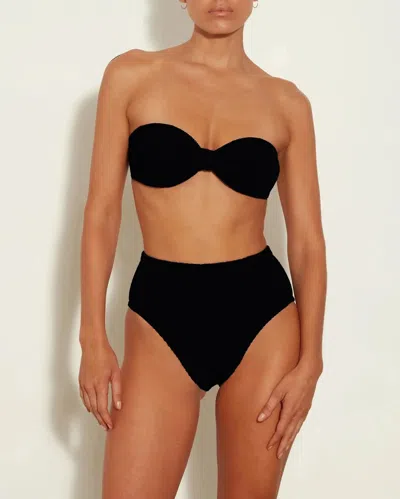 Hunza G Jean Textured Nylon Bikini In Black