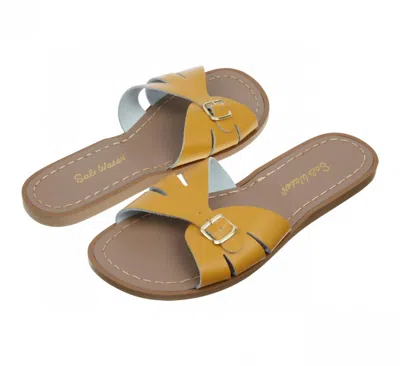 Salt Water Sandals Women's Classic Slides Sandal In Mustard In Yellow