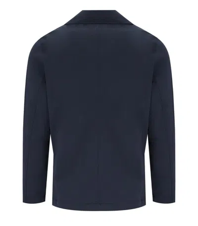 H953 Navy Blue Knitted Peacoat In Blue