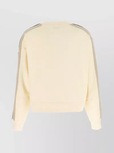 Moncler Knit Crew Neck Sweatshirt With Mesh Panel