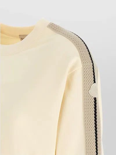 Moncler Knit Crew Neck Sweatshirt With Mesh Panel
