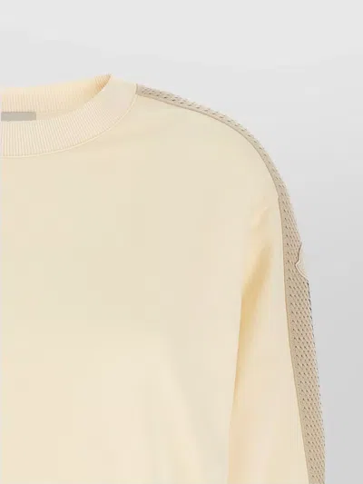 Moncler Knit Crew Neck Sweatshirt With Mesh Panel