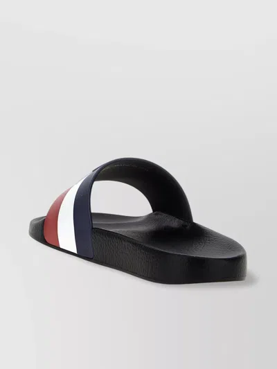Moncler Basile Black Rubber Sliders In White