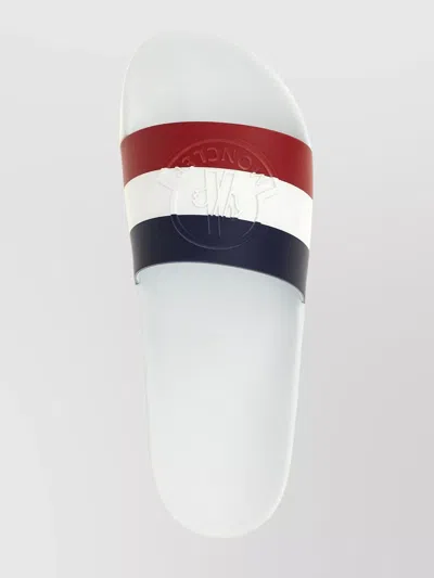 Moncler Basile Embossed Logo Slides In White