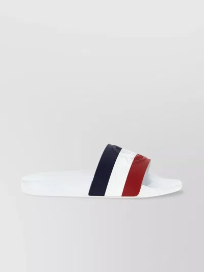 Moncler Basile Embossed Logo Slides In White