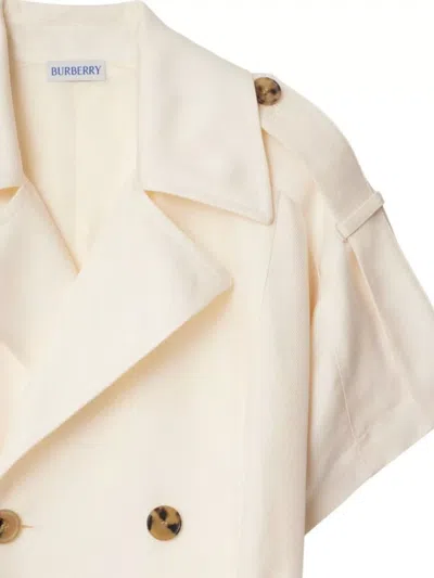 Burberry Trench Dress Viscose Belted Double-breasted Epaulettes In Neutral
