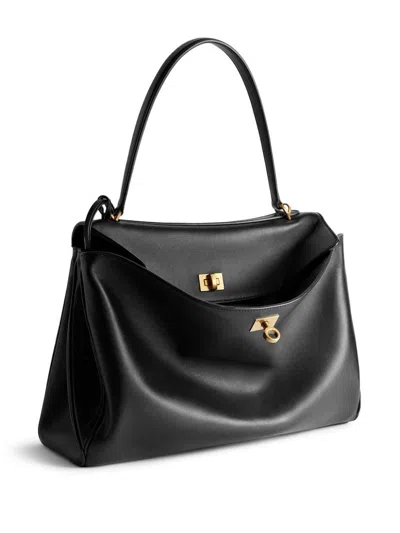 Balenciaga Rodeo Medium Smooth Leather Hand Bags In Black