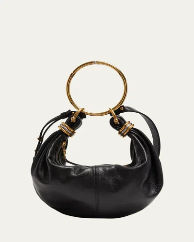 Chloé Chloè Hobo Bag Grained Leather Bag In Black