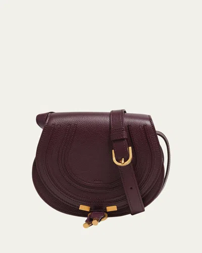 Chloé Marcie Small Crossbody Bag In Grained Calfskin In Dimness Purple