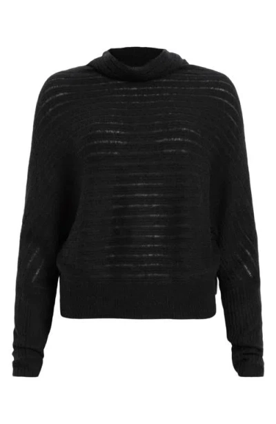 Allsaints Ridley Funnel Neck Sweater In Black