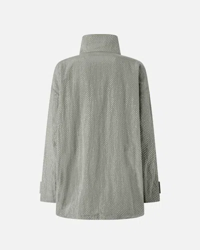 Pinko Technical Parka With Rhinestone-effect Mini Studs In Wild Dove Grey.