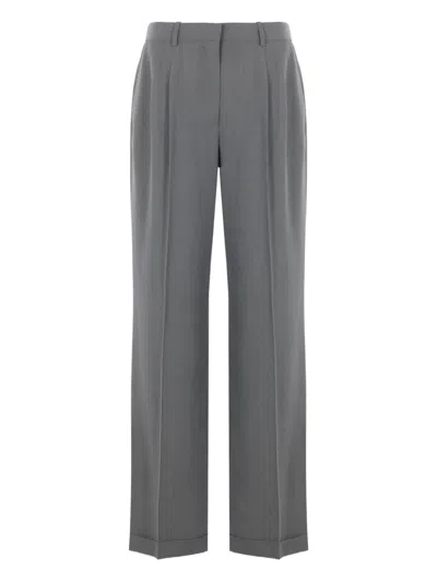 The Row Everhart Pleated Straight-leg Pants In Timouse Grey