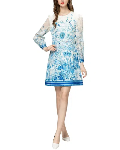 Burryco Long Sleeve Mini Dress In Blue