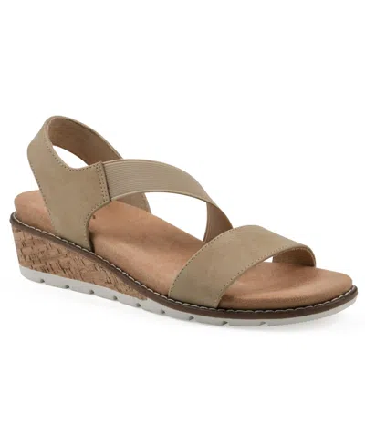 Cliffs By White Mountain Women's Tinnley Wedge Slip-on Sandals In Natural Nubuck