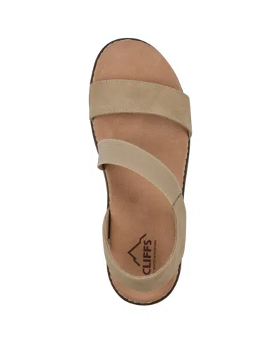 Cliffs By White Mountain Women's Tinnley Wedge Slip-on Sandals In Natural Nubuck