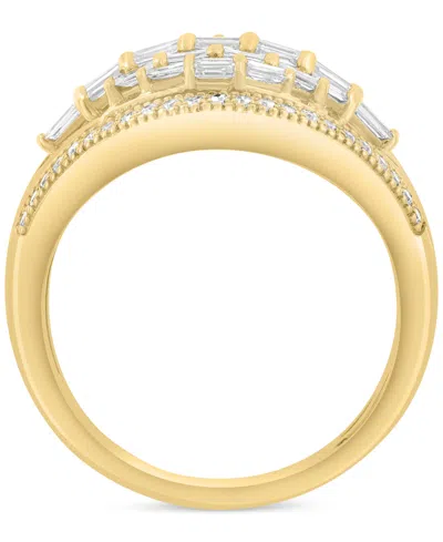 Effy Collection Effy Diamond Round & Baguette Curved Statement Ring (5/8 Ct. T.w.) In 14k Gold In Gold