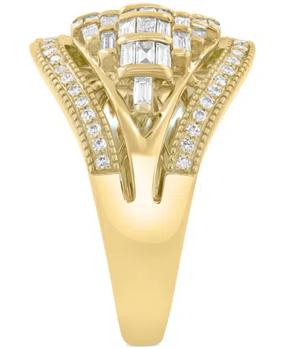 Effy Collection Effy Diamond Round & Baguette Curved Statement Ring (5/8 Ct. T.w.) In 14k Gold In Gold