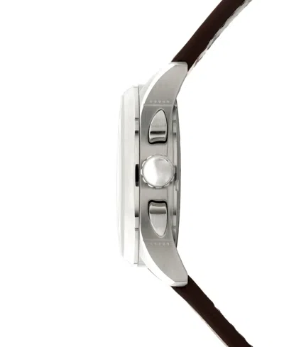 Avi-8 Men's Spitfire Lock Chronograph Brown Leather Strap Watch, 42mm In Black