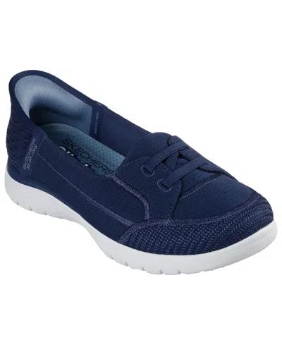 Skechers Hands Free Slip-ins On The Go Flex Top Notch Womens Round Closed Toe Slip-on Shoe In Navy,gray
