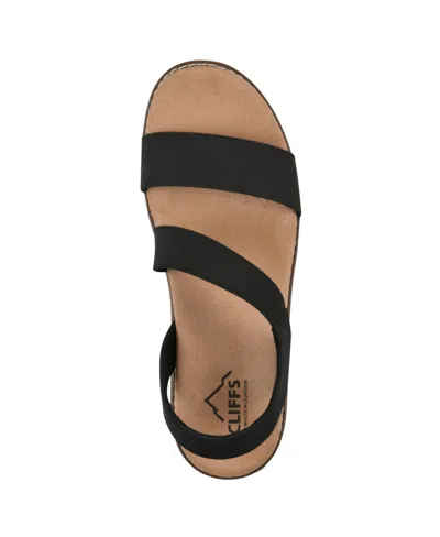 Cliffs By White Mountain Women's Tinnley Wedge Slip-on Sandals In Black Nubuck