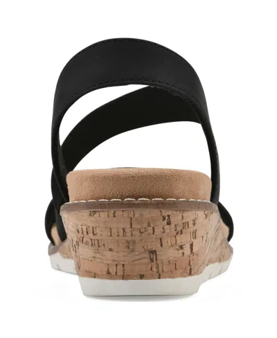 Cliffs By White Mountain Women's Tinnley Wedge Slip-on Sandals In Black Nubuck