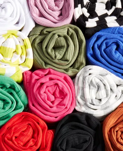 On 34th Women's Ribbed T-shirt, Created For Macy's In Deep Black