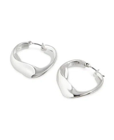 Robert Lee Morris Soho Sculpted Medium Hoop Earrings In Silver