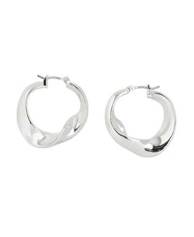 Robert Lee Morris Soho Sculpted Medium Hoop Earrings In Silver