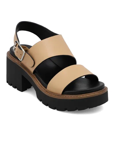 Mia Women's Sheska Block Heel Sandals In Tan